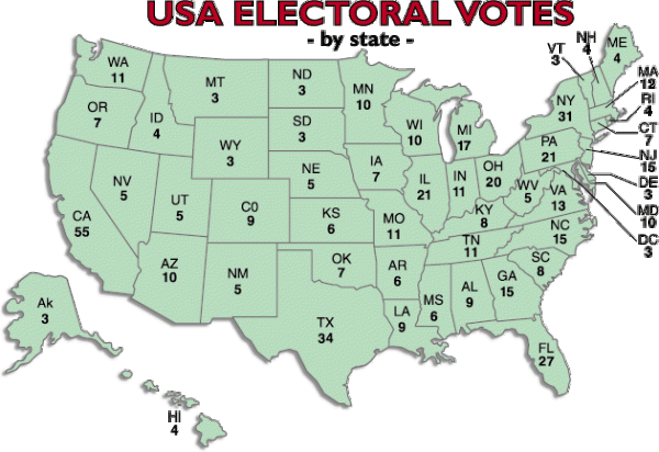 Electoral Votes Map